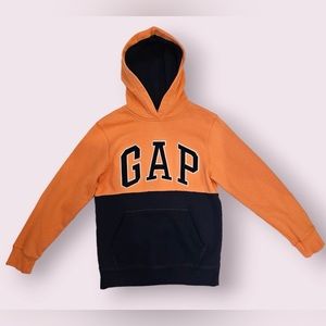 Boys GAP Hoodie Color Block Pullover Sweatshirt Kids Size XL Orange and Blue